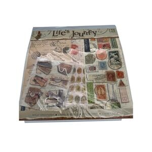 K&Company Life's Journey Scrap Kit Vintage Travel 12x12 Paper Stickers 9187 NEW